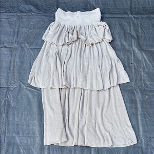 Free People Cream Tiered Maxi Skirt